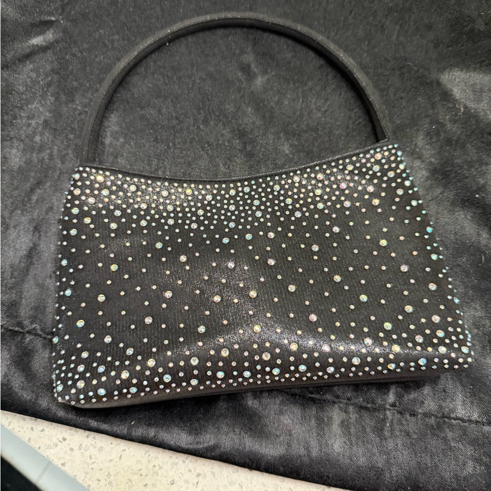 Black Rhinestone Embellished Women's Bag